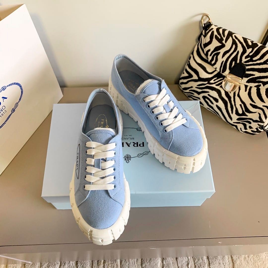 Pra*a Double Wheel Nylon Gabardine Sneaker Light Blue 1E260M3Lfxf0591F050