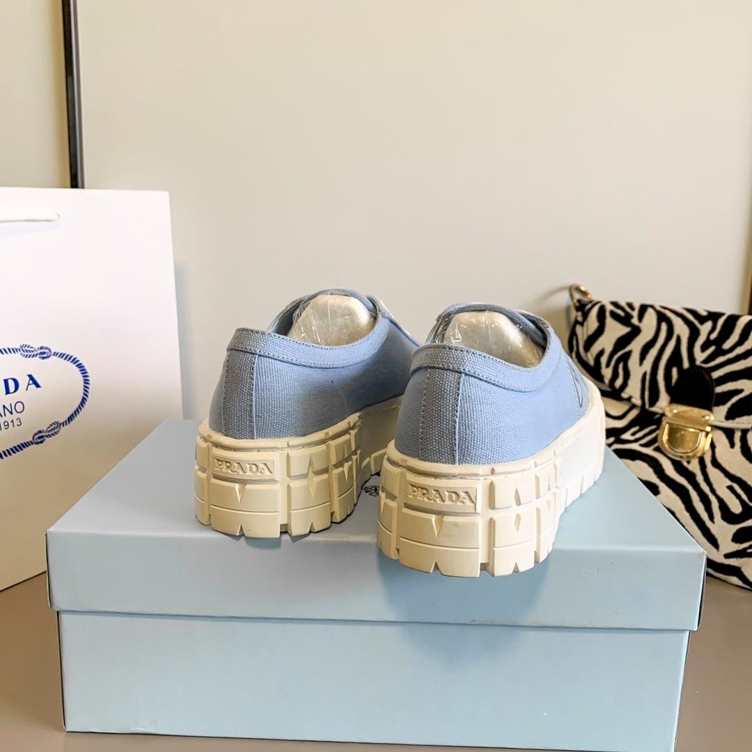 Pra*a Double Wheel Nylon Gabardine Sneaker Light Blue 1E260M3Lfxf0591F050