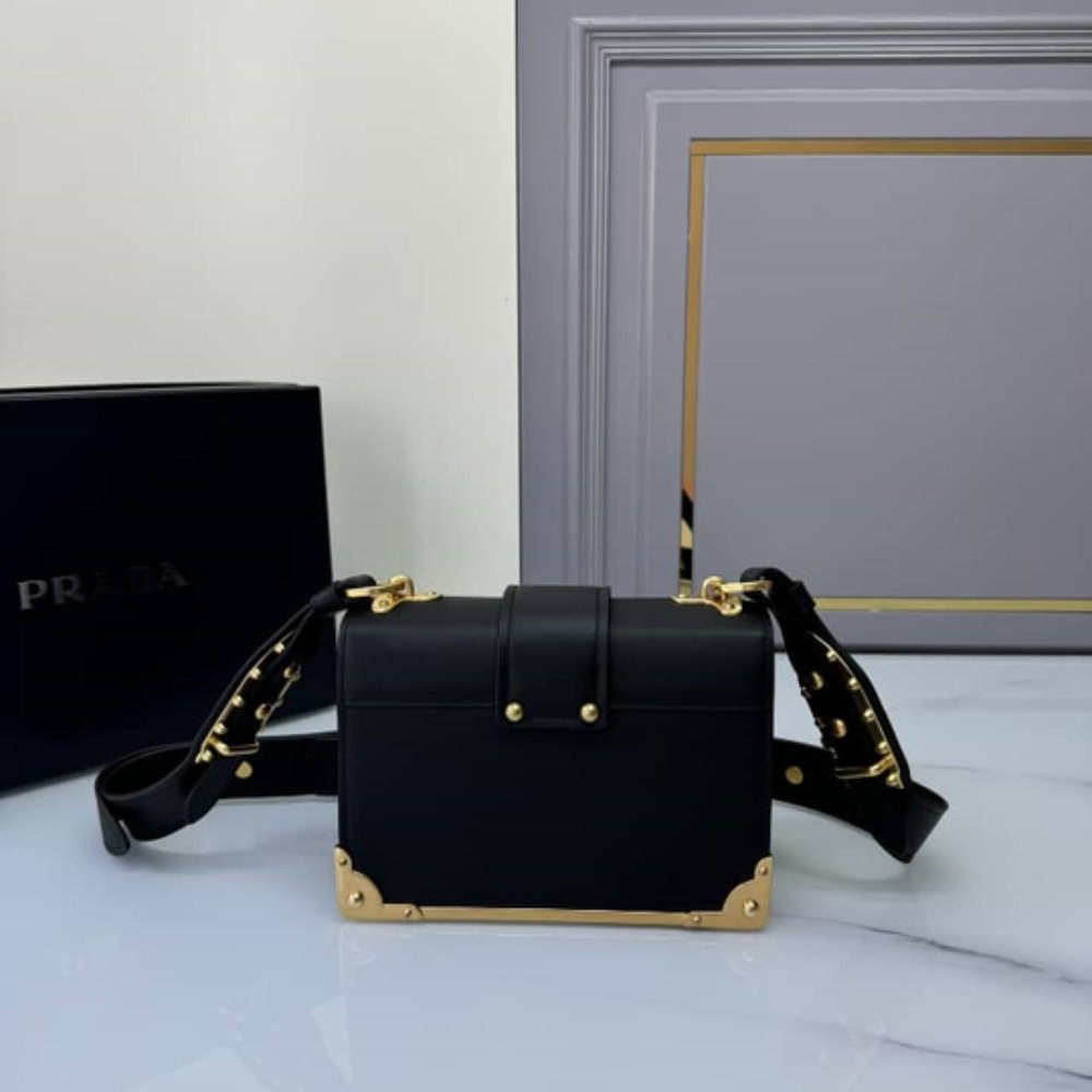[S*per Vip 1:1] Pra*a Cahier Shoulder Bag Black 19Cm