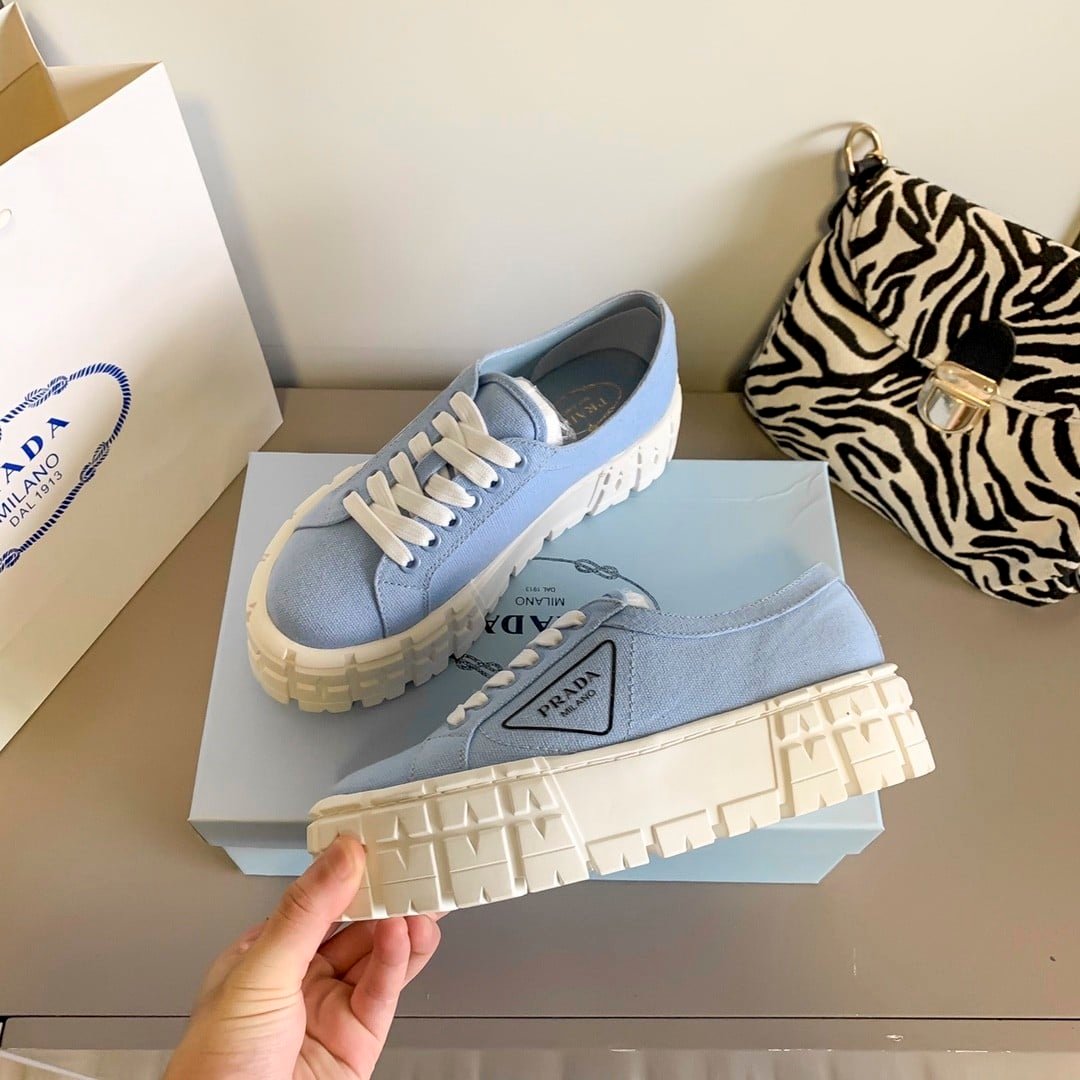 Pra*a Double Wheel Nylon Gabardine Sneaker Light Blue 1E260M3Lfxf0591F050
