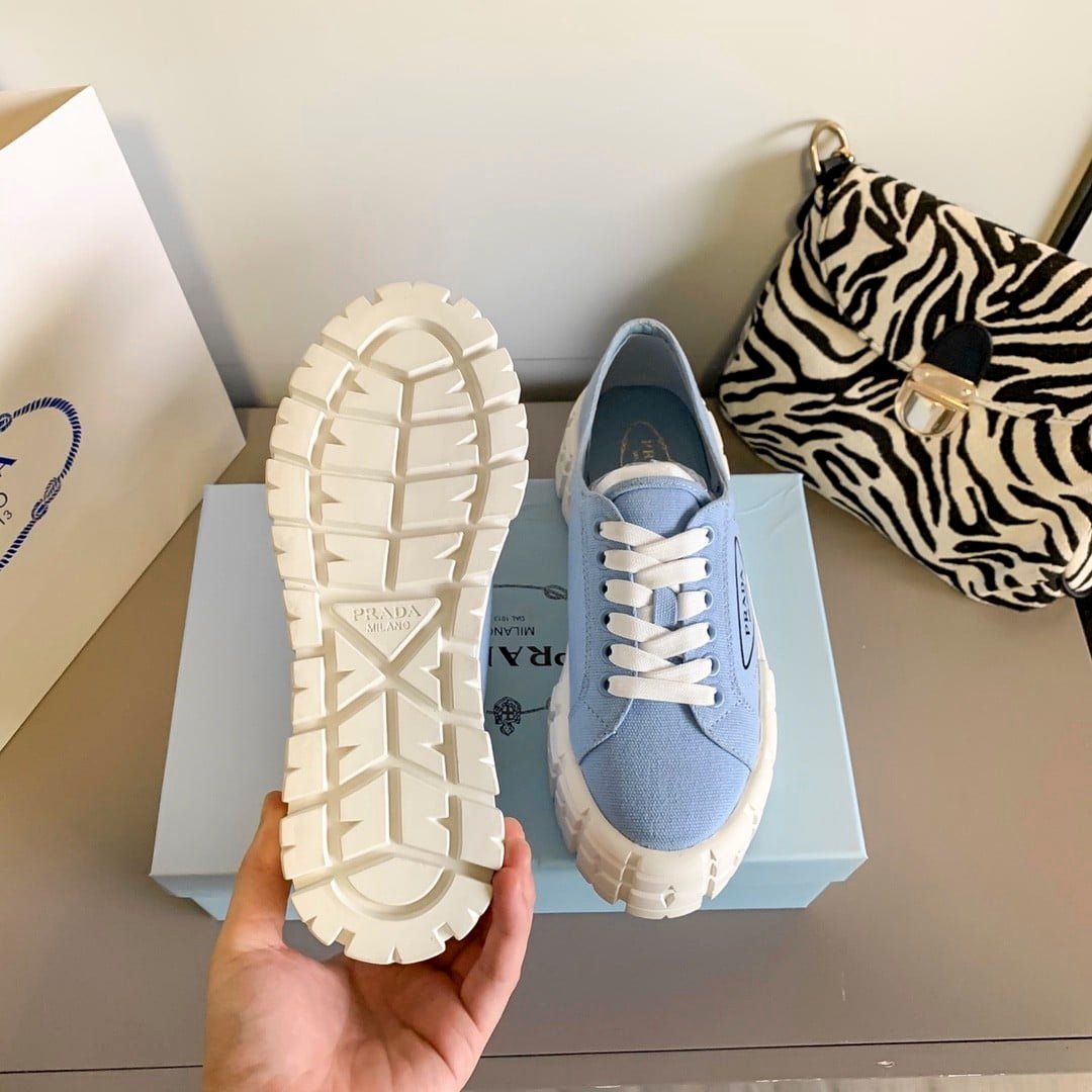 Pra*a Double Wheel Nylon Gabardine Sneaker Light Blue 1E260M3Lfxf0591F050