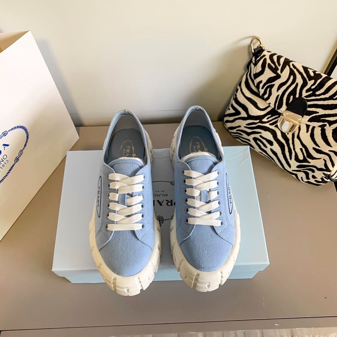 Pra*a Double Wheel Nylon Gabardine Sneaker Light Blue 1E260M3Lfxf0591F050