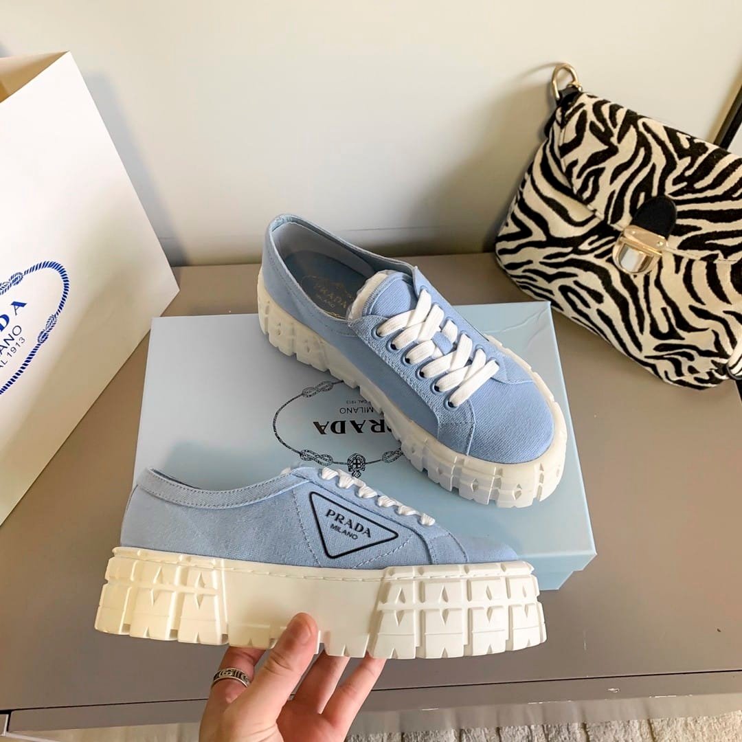 Pra*a Double Wheel Nylon Gabardine Sneaker Light Blue 1E260M3Lfxf0591F050