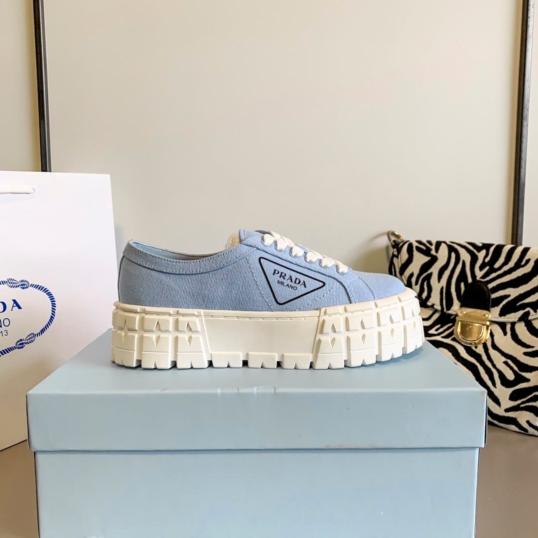 Pra*a Double Wheel Nylon Gabardine Sneaker Light Blue 1E260M3Lfxf0591F050