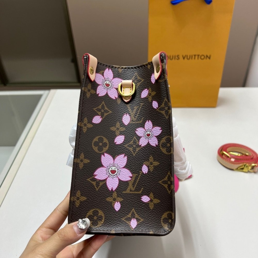 L0vis Vvtt0n X Takashi Murakami Onthego PM Sakura Brown 25Cm M13269