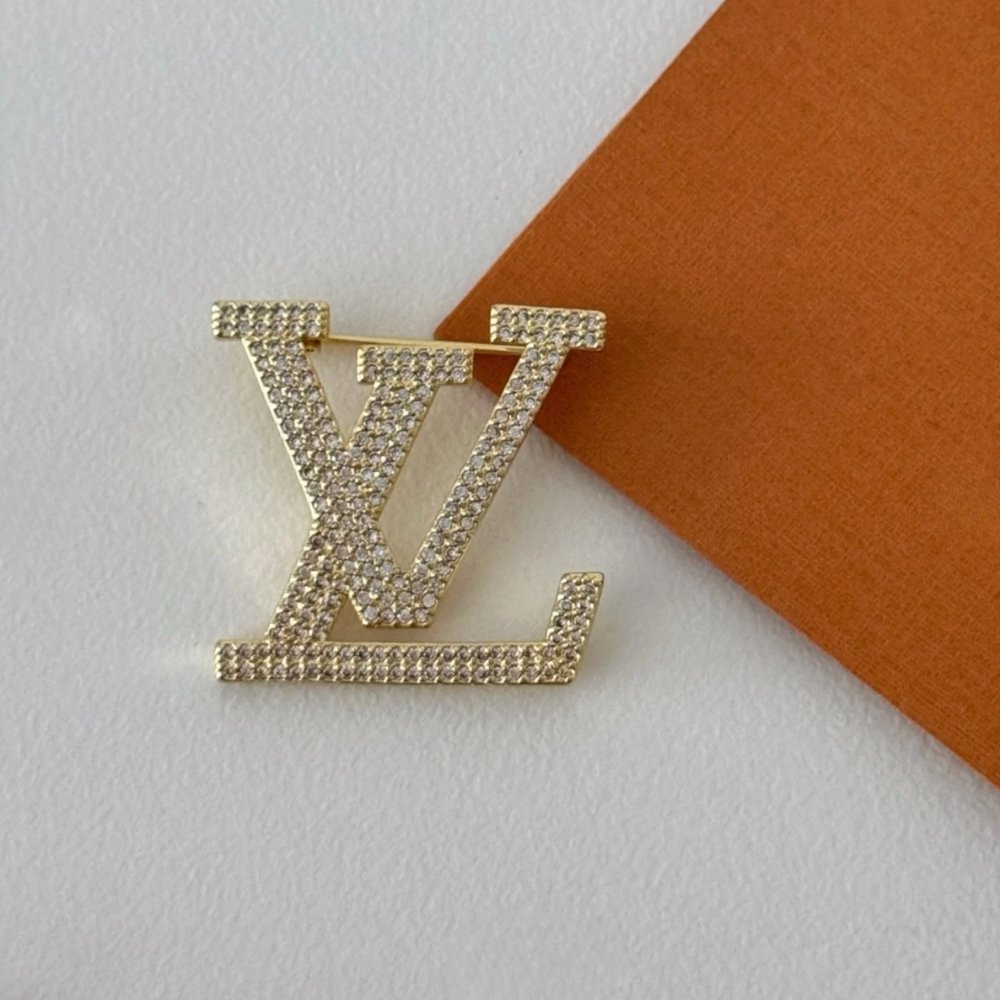 L0vis Vvtt0n Crystal Brooch Gold