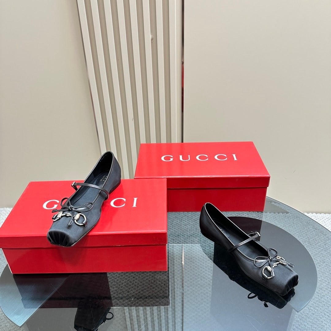 Gvc*1 Women’s Horsebit Ballet Flat Satin Black