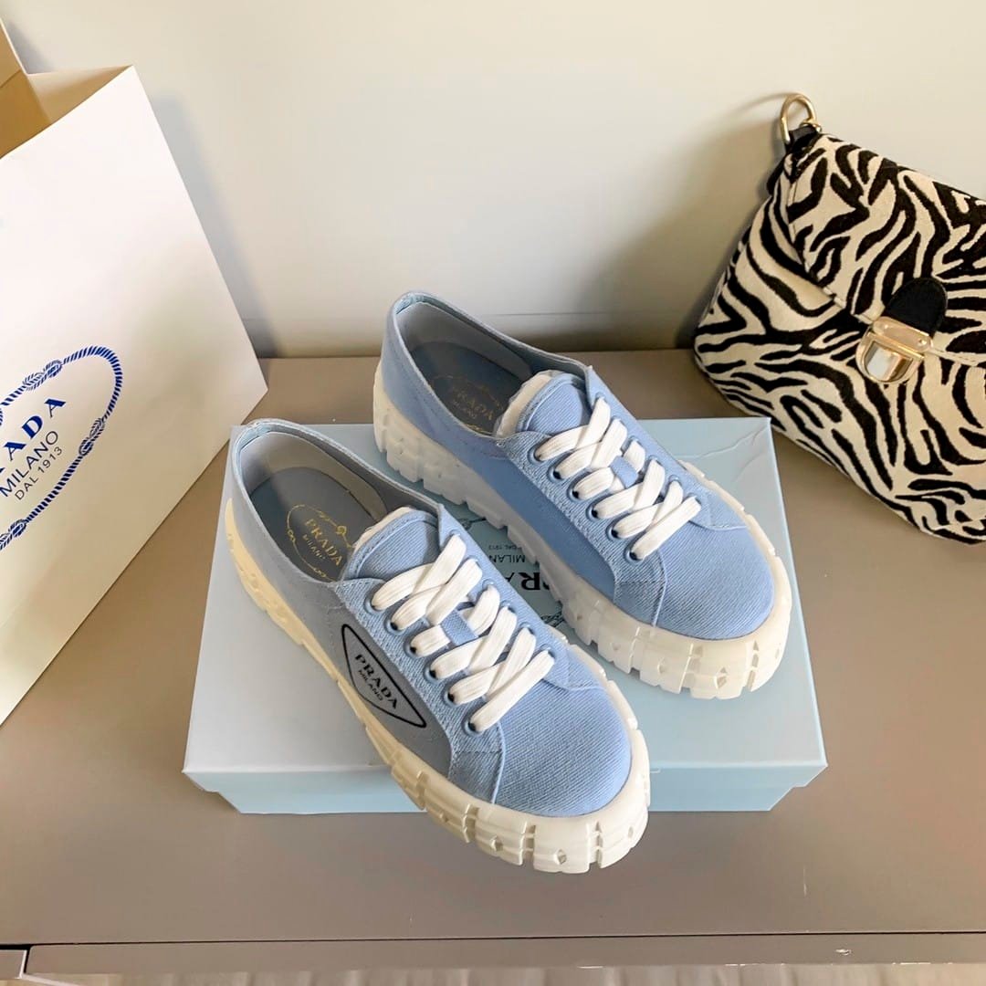 Pra*a Double Wheel Nylon Gabardine Sneaker Light Blue 1E260M3Lfxf0591F050