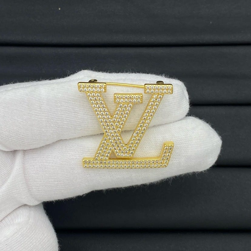 L0vis Vvtt0n Crystal Brooch Gold